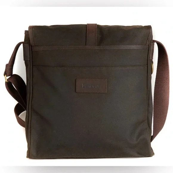 Barbour Waxed Leather Canvas Messenger/Mail Bag - Picture 2 of 14
